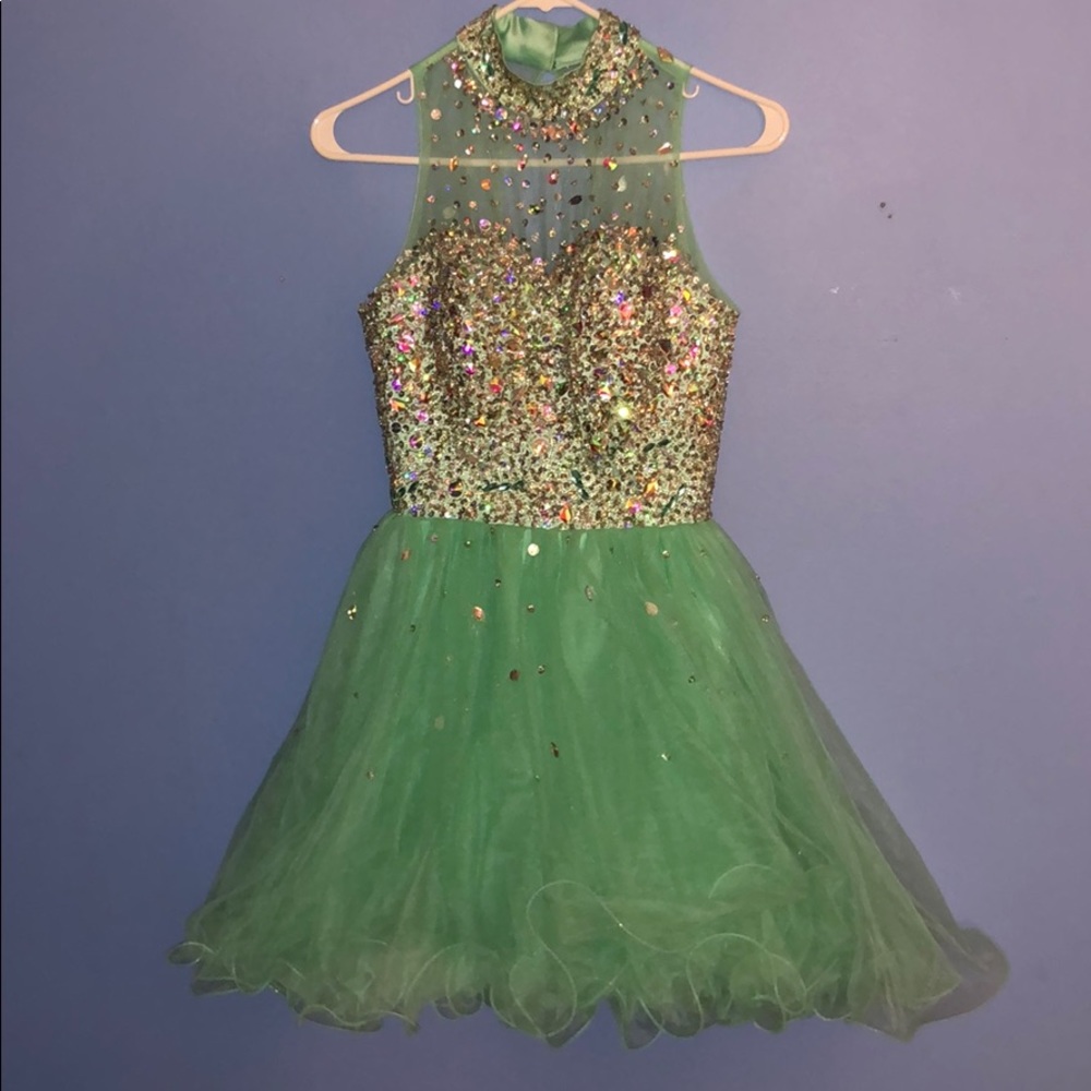 Mint dress with jewels